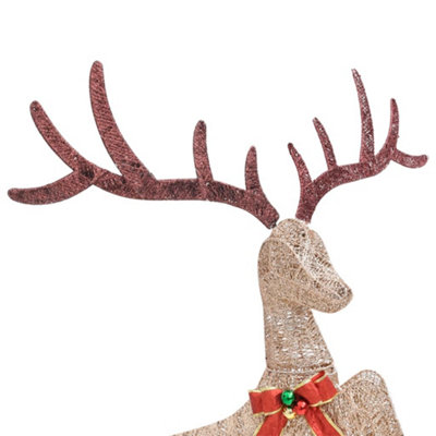 Flying Reindeer Christmas Decoration 120 LEDs Gold Warm White - 7