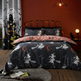 Flying Witches Glow in the Dark Duvet Cover Set