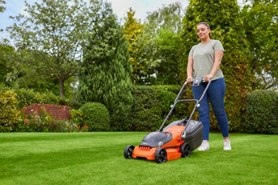 Flymo 36V EasiStore 340R Cordless Lawnmower 34cm Twin 18v & Grass ...