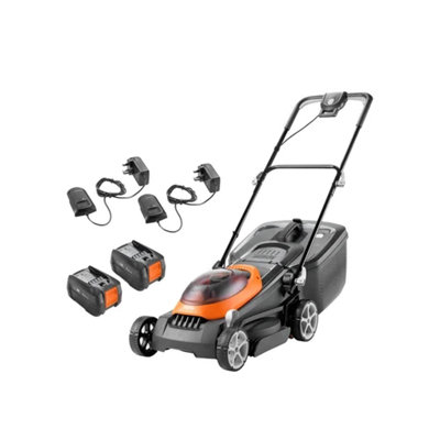 Flymo 36V UltraStore 380R 38cm Cordless Lawnmower (2 x 18V Batteries ...