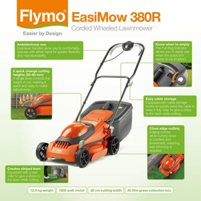 Flymo EasiMow 380R Electric Rotary Lawn Mower DIY at B Q