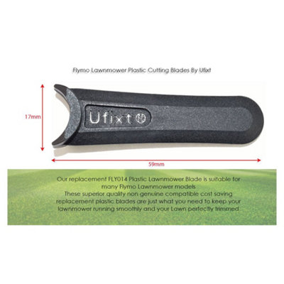Flymo Lawnmower Plastic Cutting Blades (Pack Of 50) Equivalent to FLY014 by Ufixt