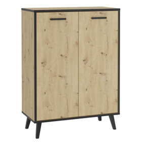 FMD Shoe Cabinet with 5 Compartments 68.5x33x93.5 cm Artisan Oak