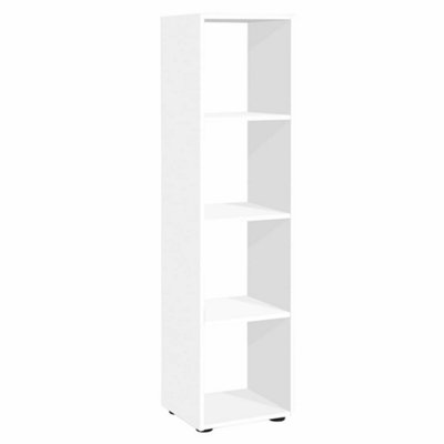 FMD Standing Shelf with 4 Compartments White | DIY at B&Q