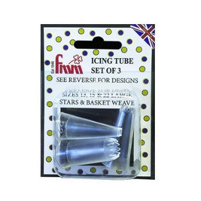 FMM Cake Icing Tube Set (Pack of 3) Clear (One Size)