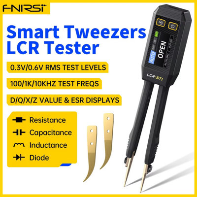 FNIRSI LCR-ST1 Digital Bridge Meter LCR Meter Tweezer Ohm Capacitance ...