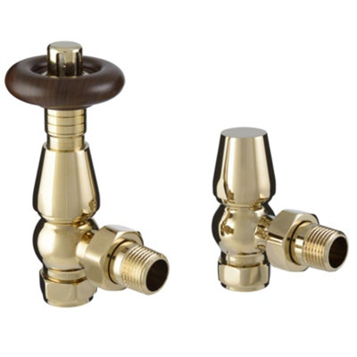 FNX Bathrooms Chelsea Traditional Thermostatic Angled Radiator Valves ...