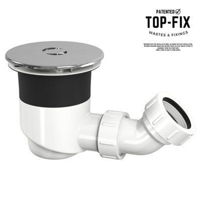 FNX Bathrooms Chrome Top-Fix Fast Flow 90mm Shower Tray Waste with Horizontal Outlet Elbow Price Comparisons | Compare The Build