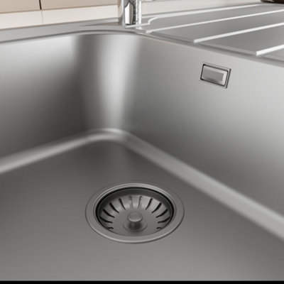 FNX Inset Stainless Steel 1.0 Bowl Kitchen Sink with Right-Hand Drainer ...