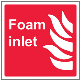 Foam Inlet Fire Equipment Sign - 1mm Rigid Plastic - 200x200mm (x3)