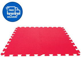 Foam Play Mat Tiles Interlocking Floor Mats by Laeto Tiny And Tykes (Red) - INCLUDES FREE DELIVERY