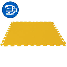 Foam Play Mat Tiles Interlocking Floor Mats by Laeto Tiny And Tykes (Yellow) - INCLUDES FREE DELIVERY