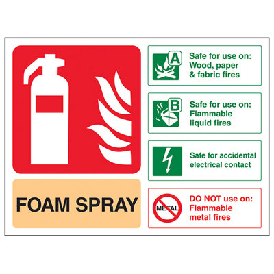 Foam Spray For Electrical Contact Sign - Adhesive Vinyl 200x150mm (x3)