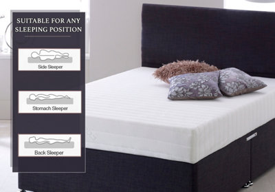FOAMEX 17 CM, Foam Mattress, Firm Comfort, Hypoallergenic, Cleanable Cover, Silent, No Springs, 4FT Small Double 120 x 190cm