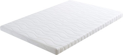 FOAMTECH 3cm Recon Foam Mattress Topper, High Density Foam, Silent, FIRM Comfort, 4FT6 Double