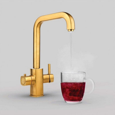 Fohen Figaro Brushed Gold 3 in 1 Instant Boiling Water Tap