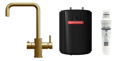 Fohen Figaro Brushed Gold 3 in 1 Instant Boiling Water Tap