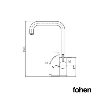 Fohen Figaro Brushed Gold 3 in 1 Instant Boiling Water Tap