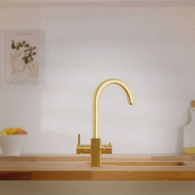 Fohen Florence Brushed Gold 3 in 1 Instant Boiling Water Tap