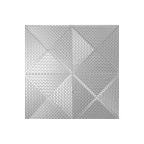 Foil Geometric Wallpaper In Silver