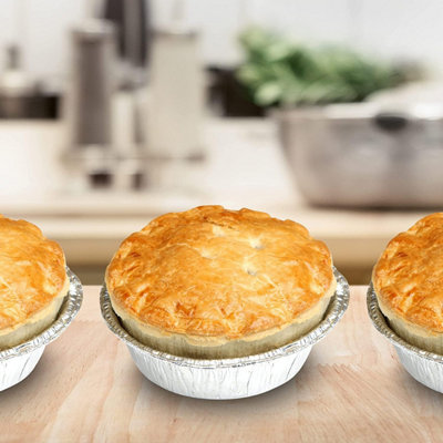 Foil Pie Dishes 12cm Aluminium Disposable Baking Trays 60 Pack Ideal for Pies Quiches Pastries and