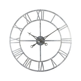Foil Skeleton Wall Clock - Metal - L3 x W82 x H82 cm - Silver