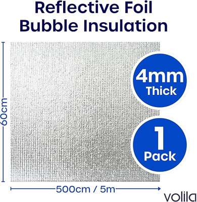 Foil Sun Blocker Roll 5m x 60cm - Sun Heat Barrier for Windows, Roofs ...