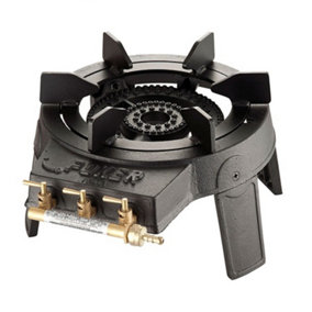 Foker Cast Iron Gas Wok Burner with Triple Ring Burner and 3 Valves for independent control