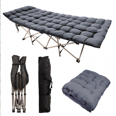 Fold Out Camp Bed with Removeable Cushioned Mattress | DIY at B&Q