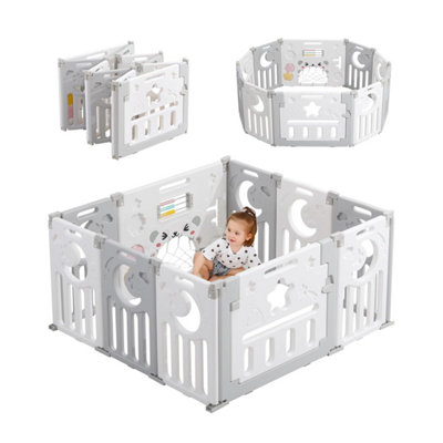 Foldable 10 Panel Baby Playpen Playhouses