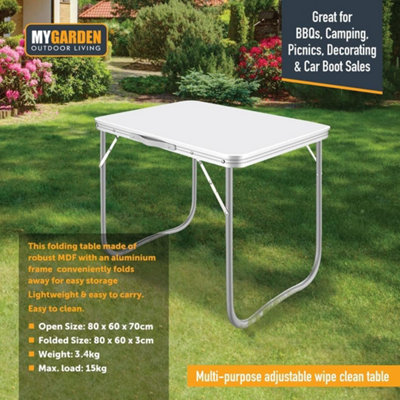 Foldable 2.6 ft Heavy Duty Folding Catering Camping Trestle Picnic Bbq Party Table