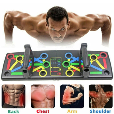 MQRW Tavola per flessioni, palestra a casa, attrezzatura per esercizi portatili, barra per pilates e 20 accessori per il fitness con fasce di resistenza e ruota per addominali, allenamento completo