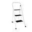 Foldable 3 Step Steel Ladder - Non Slip Tread Stepladder Safety, Kitchen Home Industrial DIY Steel Construction Strong, Durable