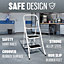 Foldable 3 Step Steel Ladder - Non Slip Tread Stepladder Safety, Kitchen Home Industrial DIY Steel Construction Strong, Durable