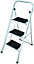 Foldable 3 Step Steel Ladder Non Slip Tread Stepladder Safety Kitchen