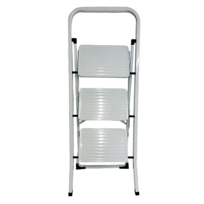 Foldable 3 Tread Step Ladder Non Slip Portable Stepladder Safety Steel ...