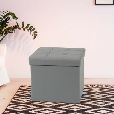 Grey cube outlet ottoman