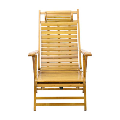 Foldable Adjustable Bamboo Indoor and Outdoor Wooden Rocking Chair Sun Lounge Recliner Chair