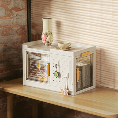 Foldable and Removable Storage Box with Wheels 56cm W x 32cm D x 36cm H