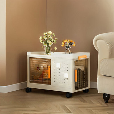 Foldable and Removable Storage Box with Wheels 56cm W x 32cm D x 36cm H