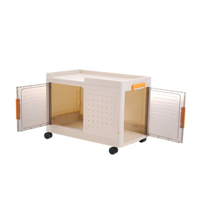 Foldable and Removable Storage Box with Wheels 56cm W x 32cm D x 36cm H