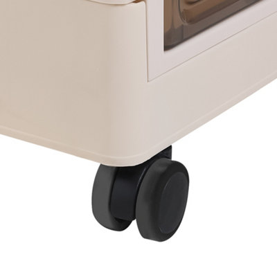 Foldable and Removable Storage Box with Wheels 56cm W x 32cm D x 36cm H