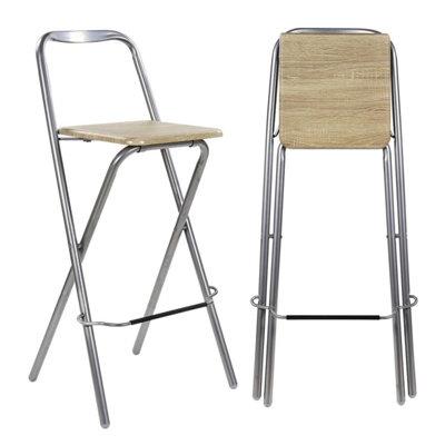 Foldable Breakfast Stool Chair, Compact Design with Footrest, Easy to ...
