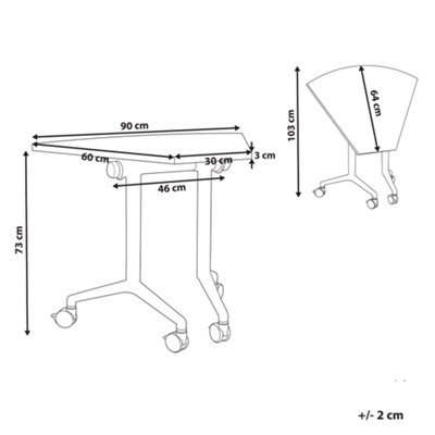 Foldable Corner Desk Module CAVI Light Brown 90 cm 64 cm