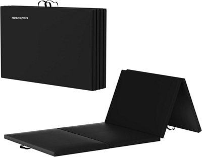Foldable Exercise Mat, BalanceFrom 4 Panel Multi-Purpose Mat, Black
