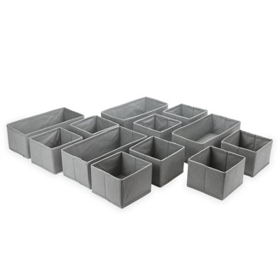 Foldable Fabric Drawer Inserts & Drawer Organisers - Set of 12