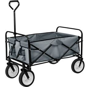 Foldable garden trolley w/ 80kg load capacity - grey