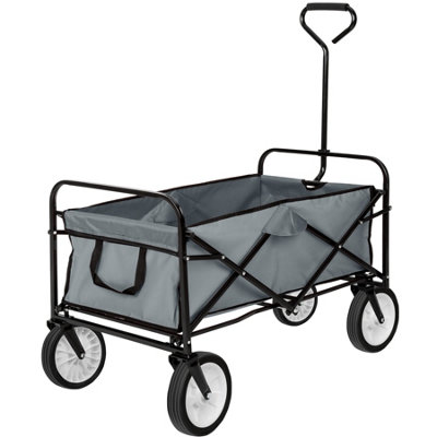 Foldable garden trolley w/ 80kg load capacity - grey