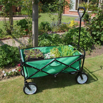 Foldable Green Garden Cart Heavy Duty