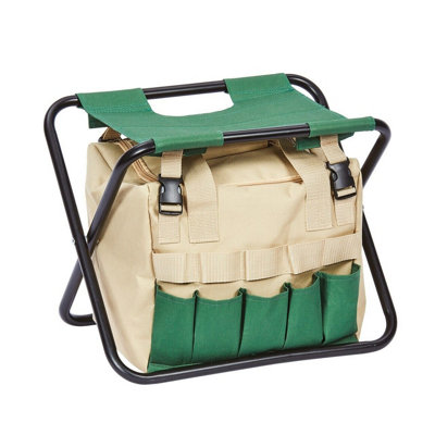 Foldable Hobby Seat - Portable Stool with Metal Frame & Storage Bag for ...